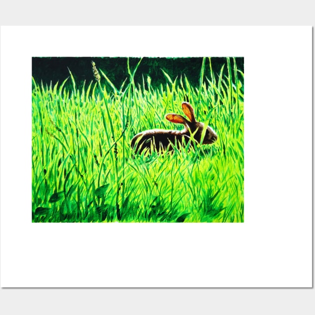 Rabbit in the Grass Wall Art by Paul Mudie